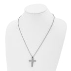 Laser-Cut Cross Necklace in Titanium