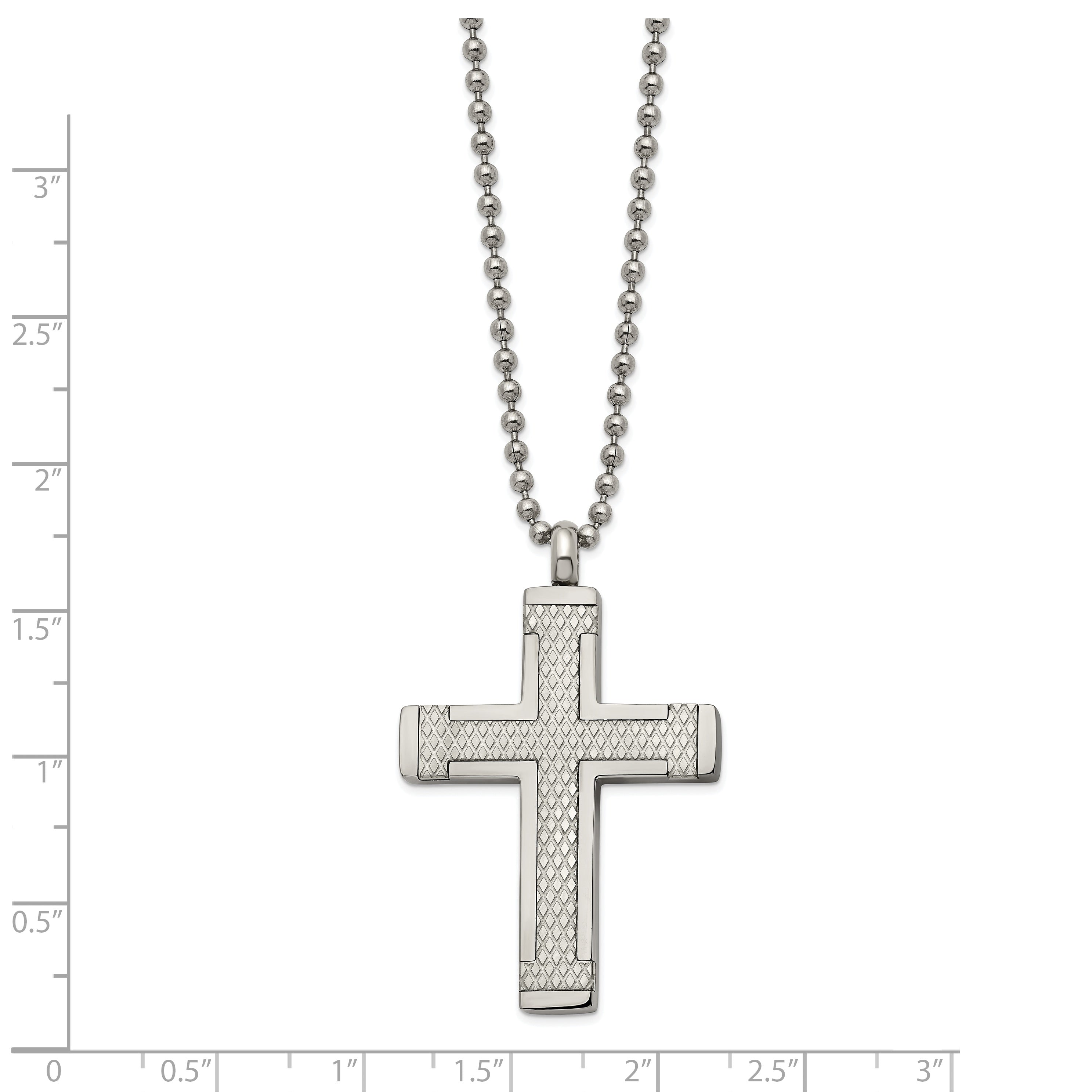 Laser-Cut Cross Necklace in Titanium Secondary image