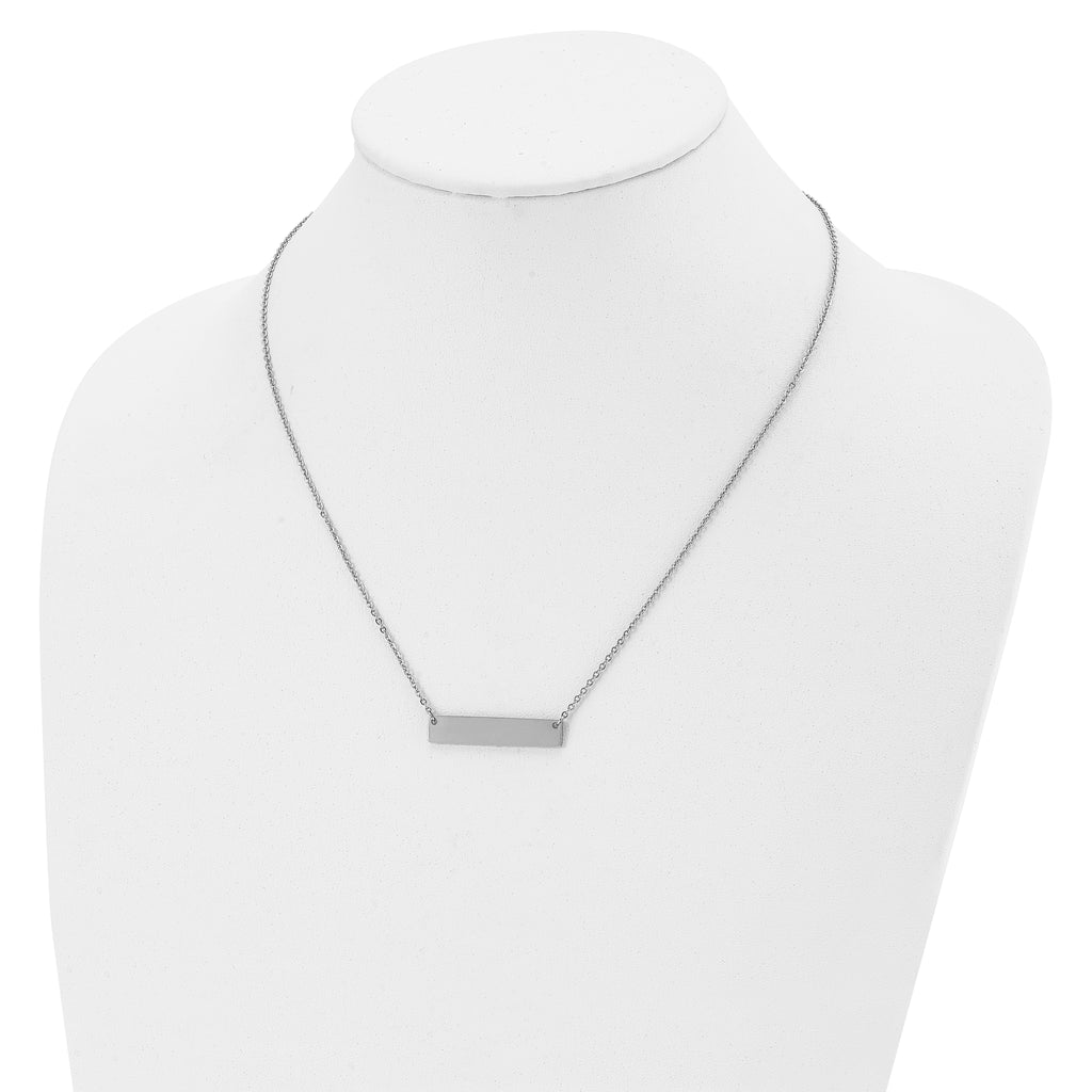 Polished Bar Necklace in Titanium