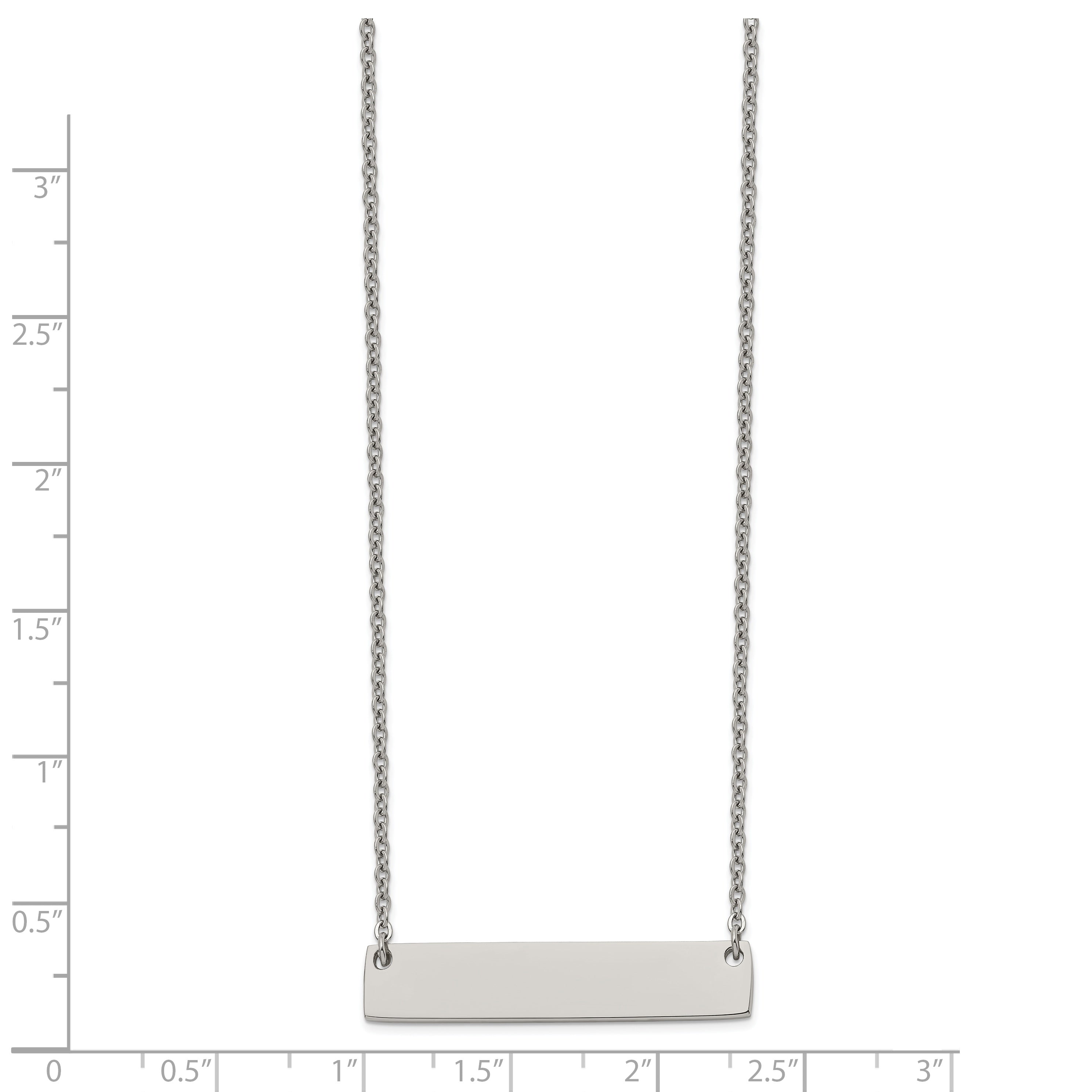 Polished Bar Necklace in Titanium Secondary image