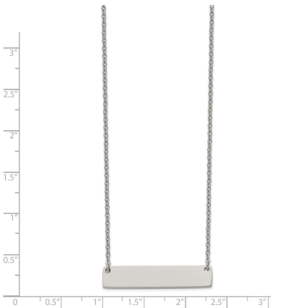 Polished Bar Necklace in Titanium