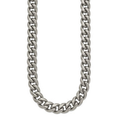 Titanium Polished 10.00mm Curb 20in Necklace
