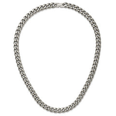 Titanium Polished 10.00mm Curb 20in Necklace