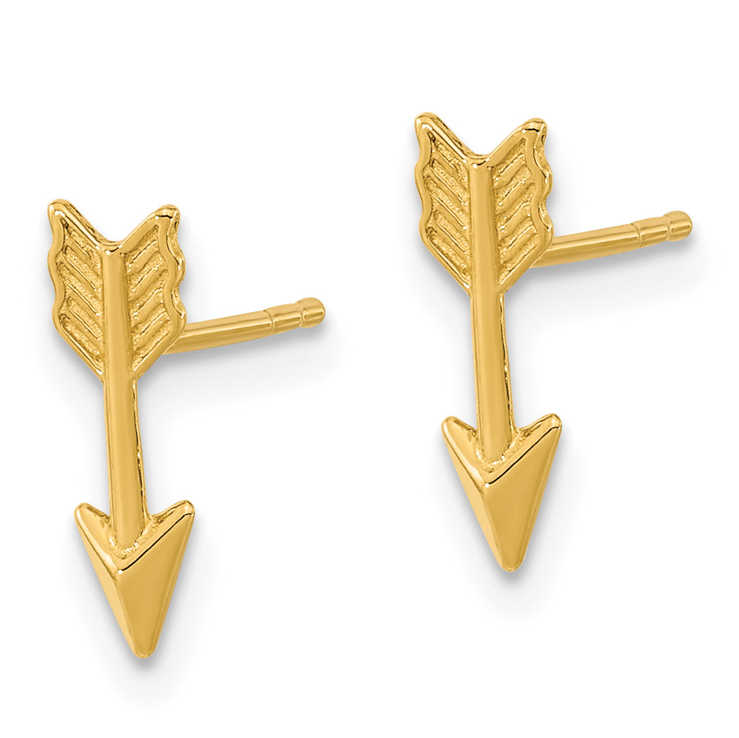 14k Gold Polished Arrow Post Earrings Secondary image
