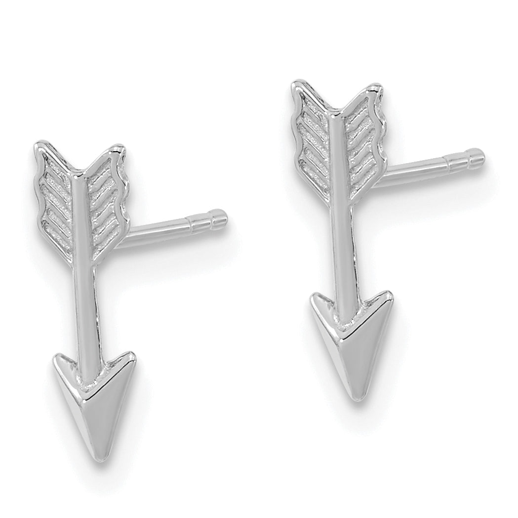 14k White Gold Polished Arrow Post Earrings Secondary image