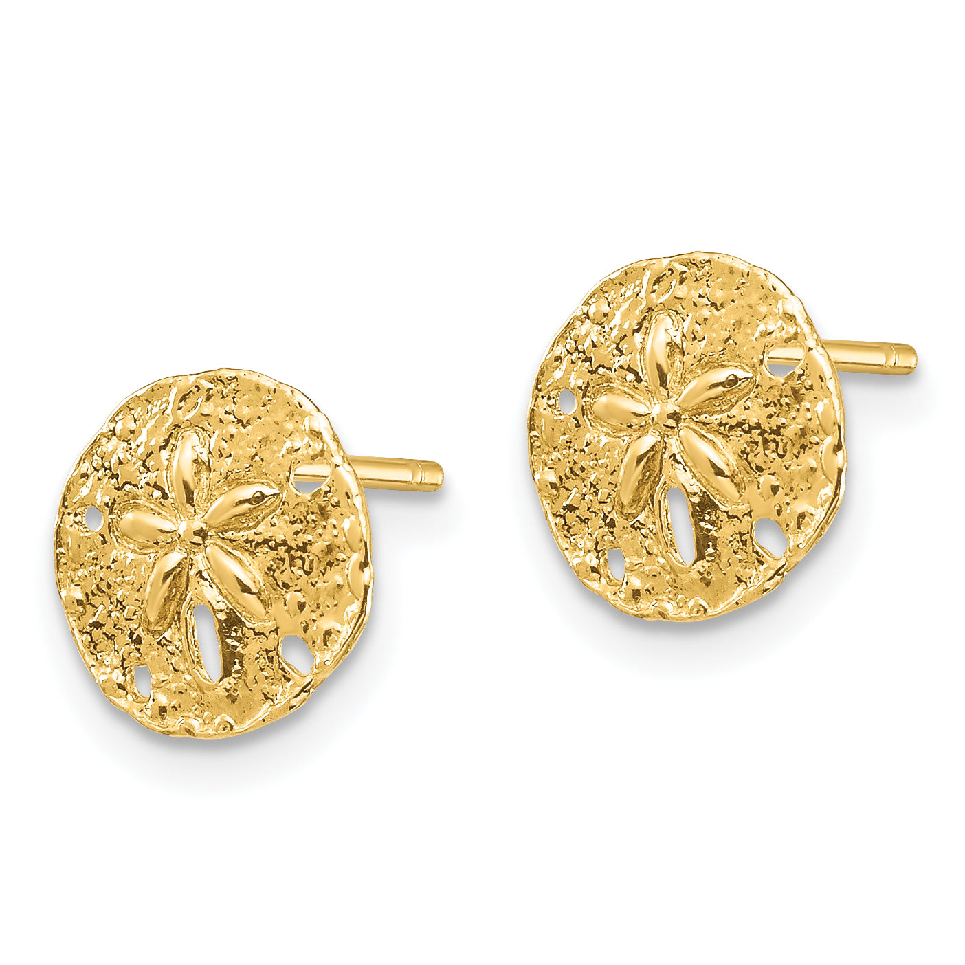 14K Sand Dollar Post Earrings Secondary image