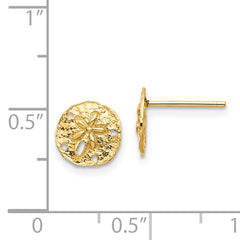 14K Sand Dollar Post Earrings