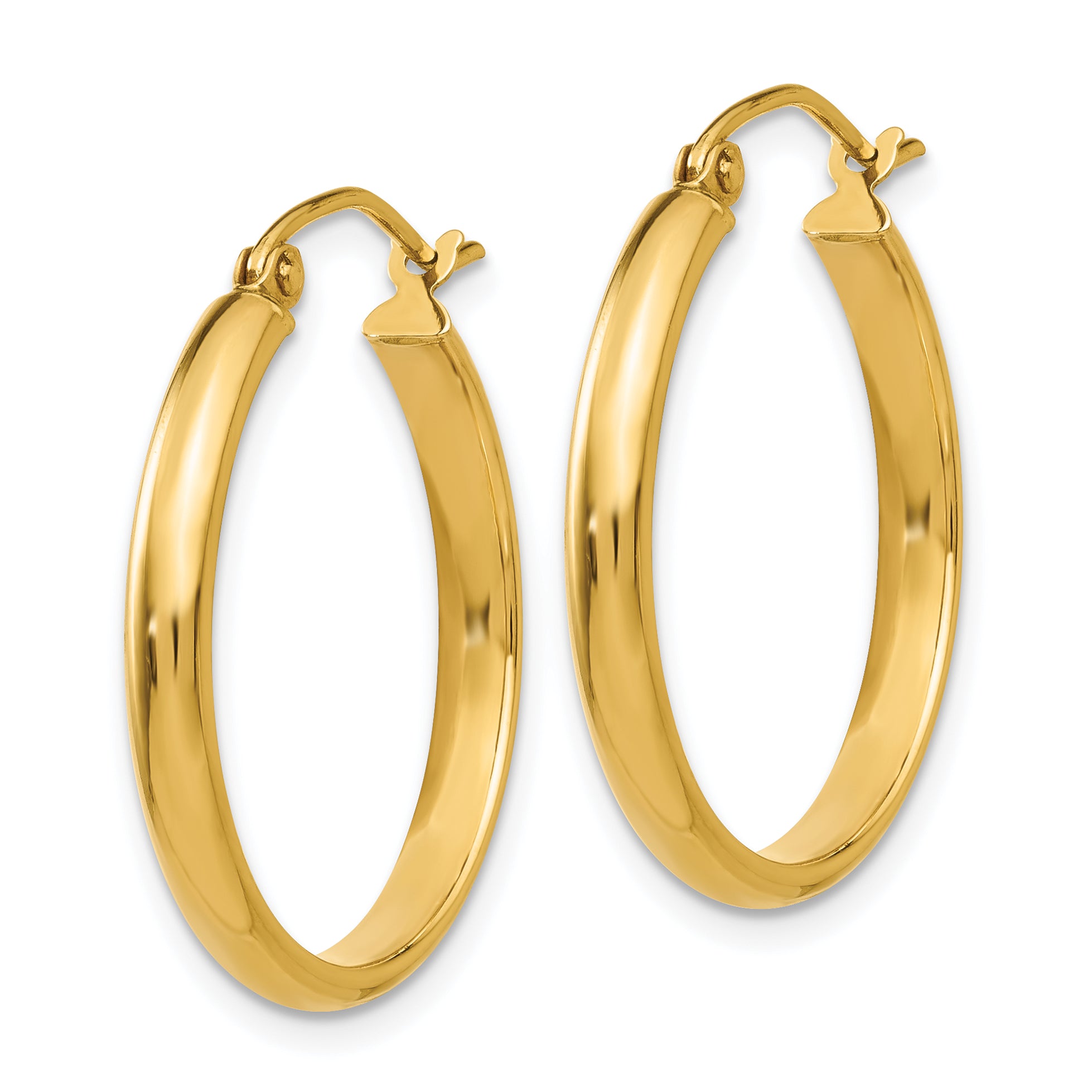 14k Round Tube Hoop Earrings Secondary image