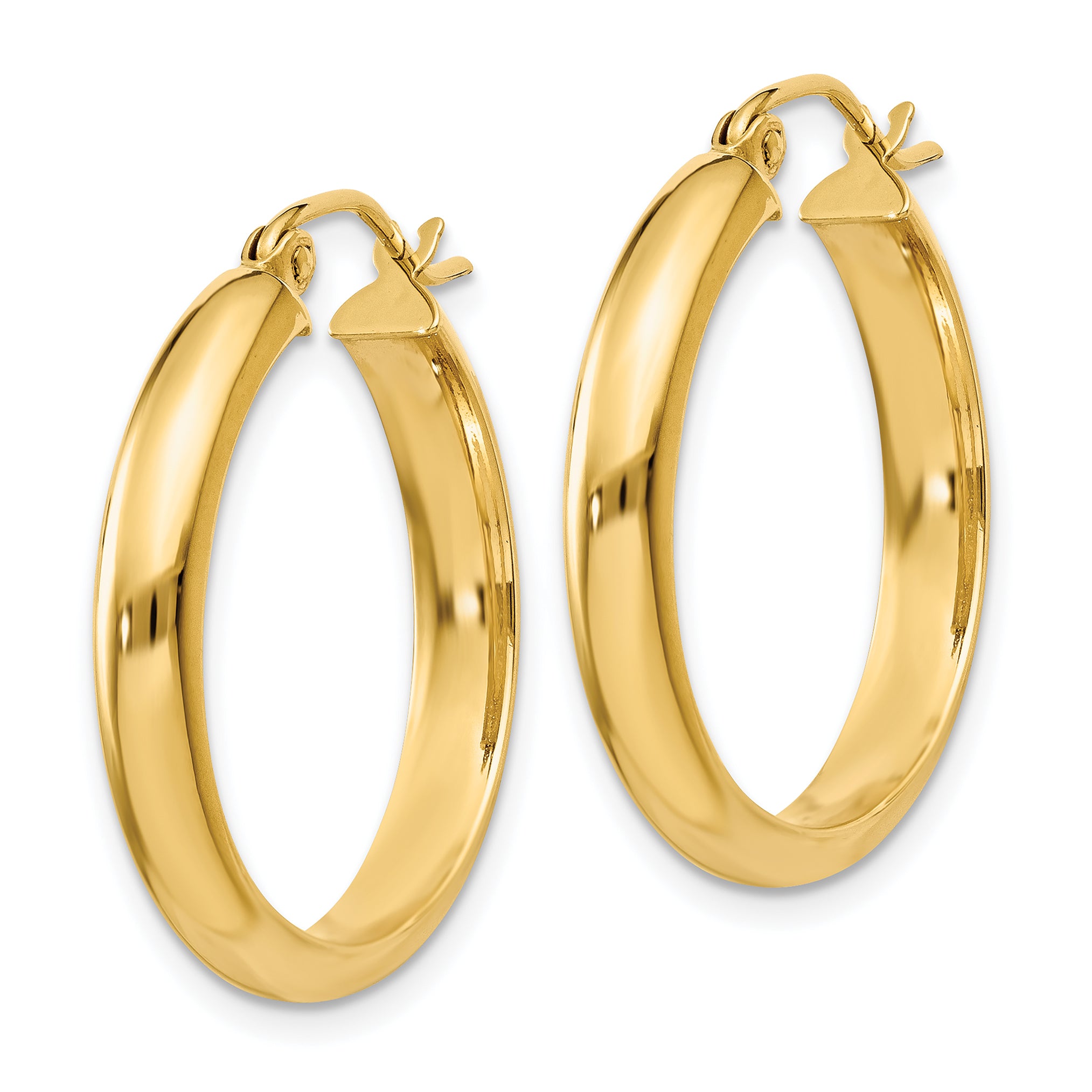 14k Round Tube Hoop Earrings Secondary image