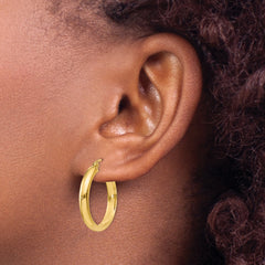 14k Round Tube Hoop Earrings
