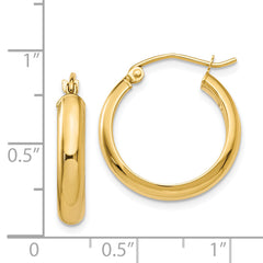 14k Round Tube Hoop Earrings