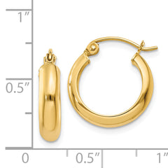 14k Round Tube Hoop Earrings