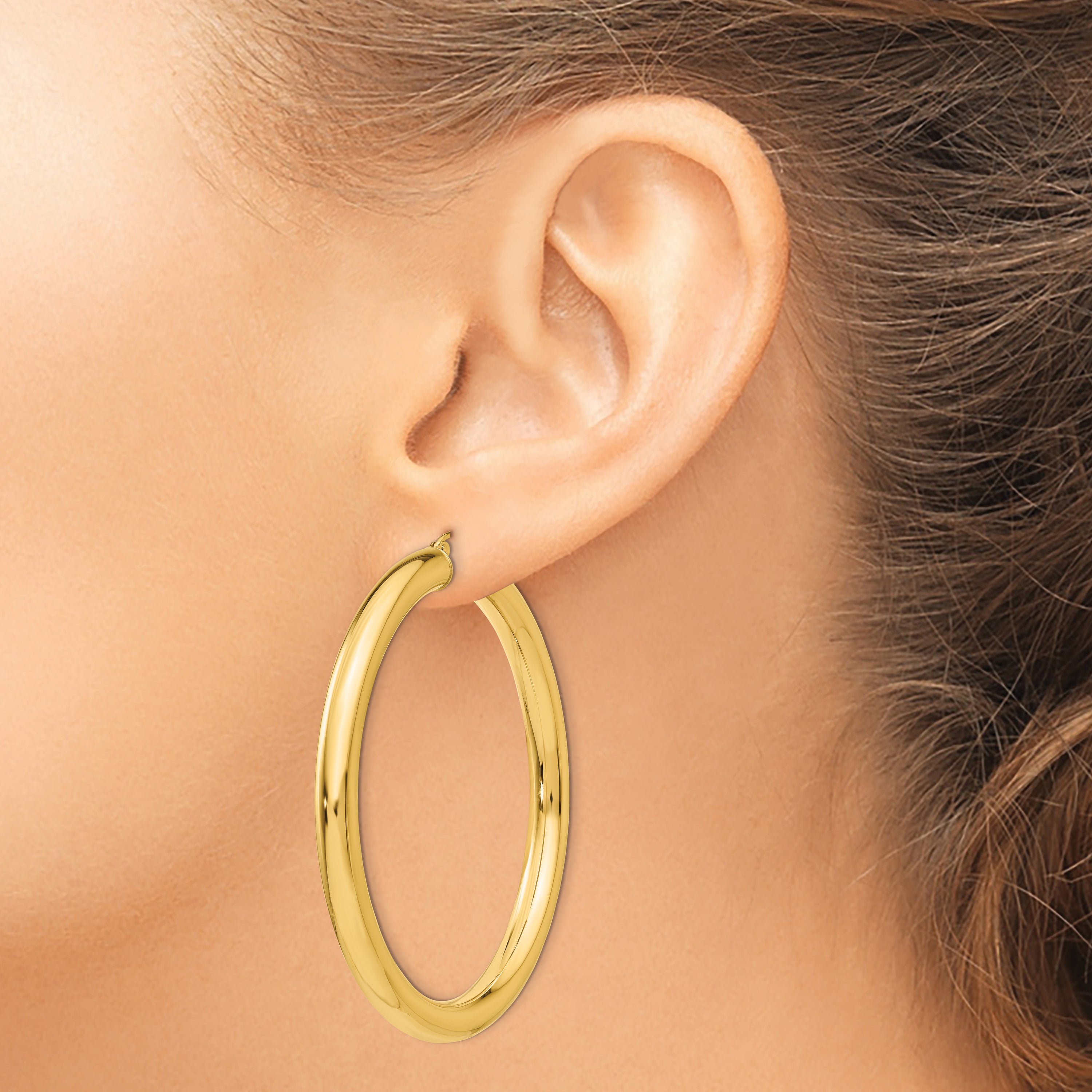14k Polished 5mm Lightweight Hoop Earrings