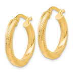 10K Textured Hinged Hoop Earrings
