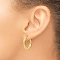 10K Textured Hinged Hoop Earrings