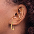 Diamond-Cut Round Tube Hoop Earrings in 14K Yellow Gold
