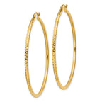 Diamond-Cut Round Tube Hoop Earrings in 14K Yellow Gold