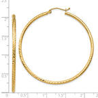 Diamond-Cut Round Tube Hoop Earrings in 14K Yellow Gold