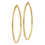 14k Diamond-cut 2mm Round Tube Hoop Earrings