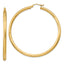 14k Satin and Diamond-cut 3mm Round Hoop Earrings