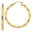 14k Polished 3mm Twisted Hoop Earrings