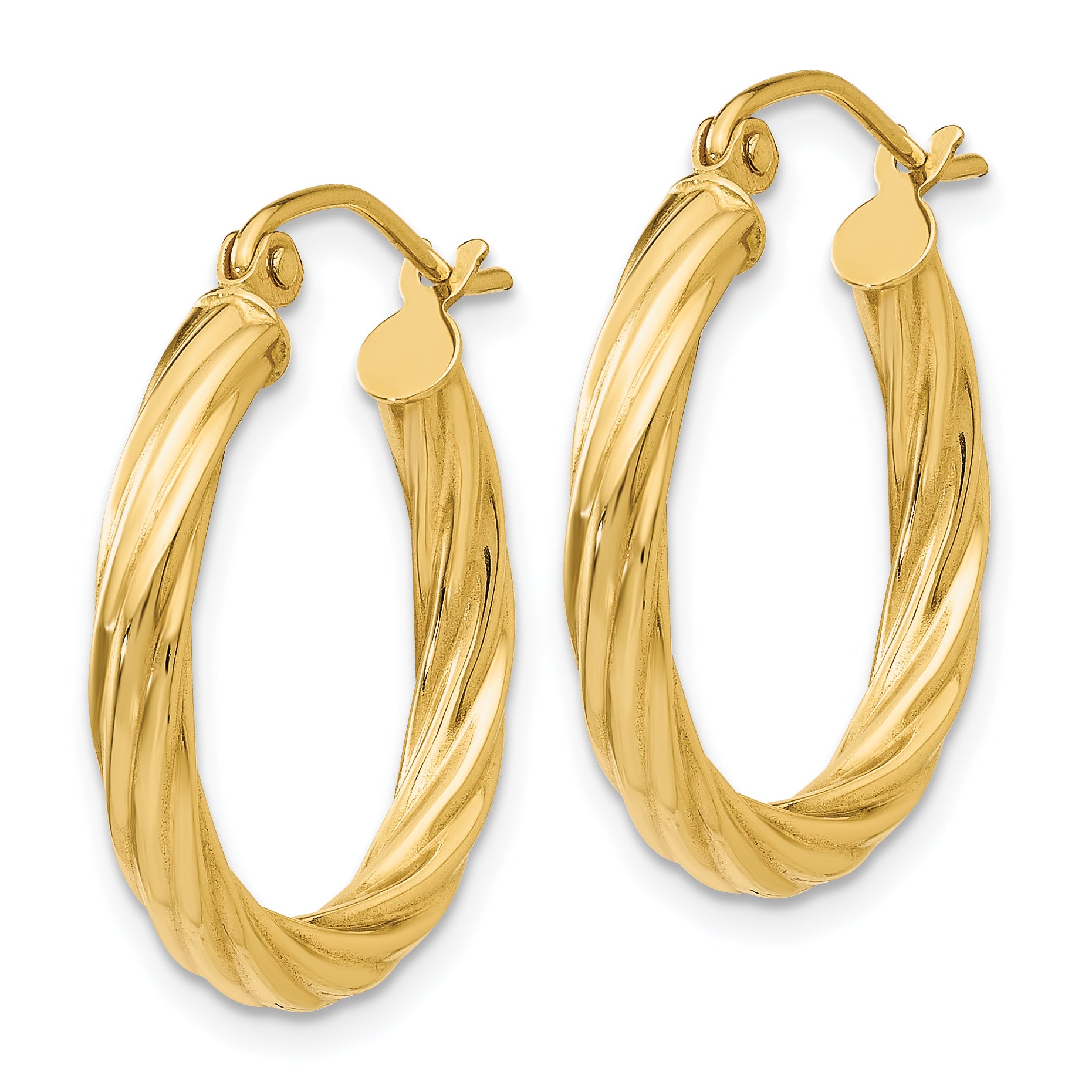14k Polished 2.75mm Twisted Hoop Earrings Secondary image
