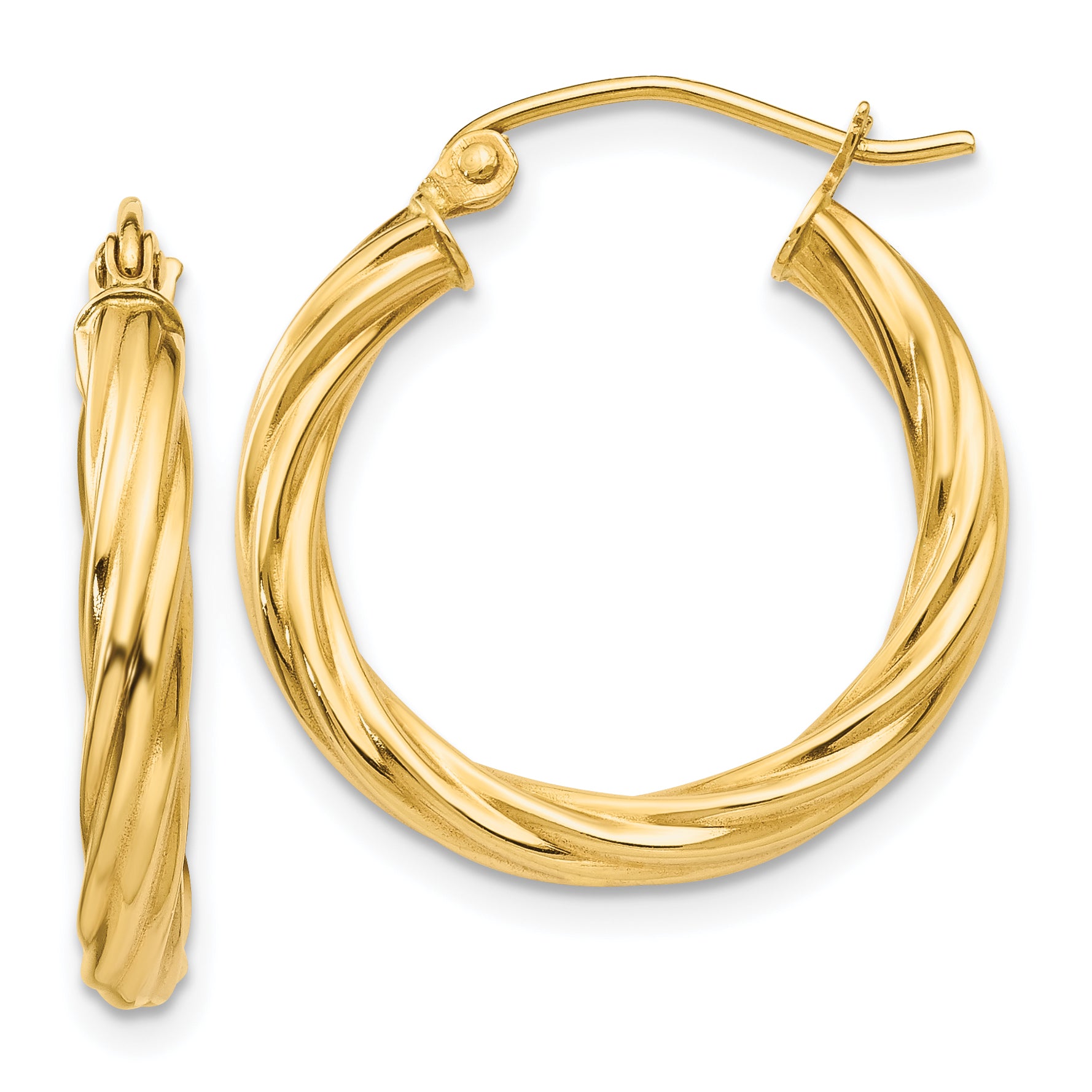 14k Polished 2.75mm Twisted Hoop Earrings Main image