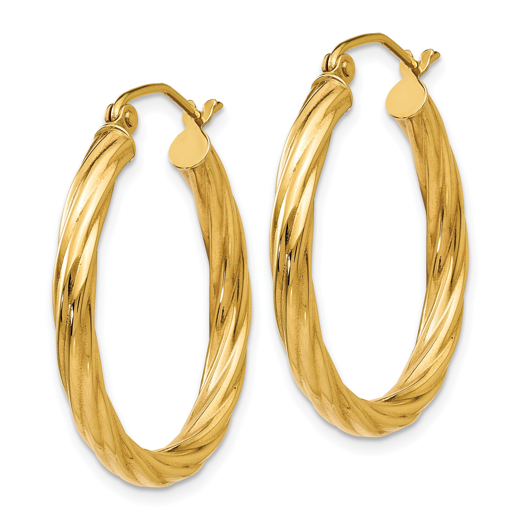 14k Polished 3.25mm Twisted Hoop Earrings Secondary image