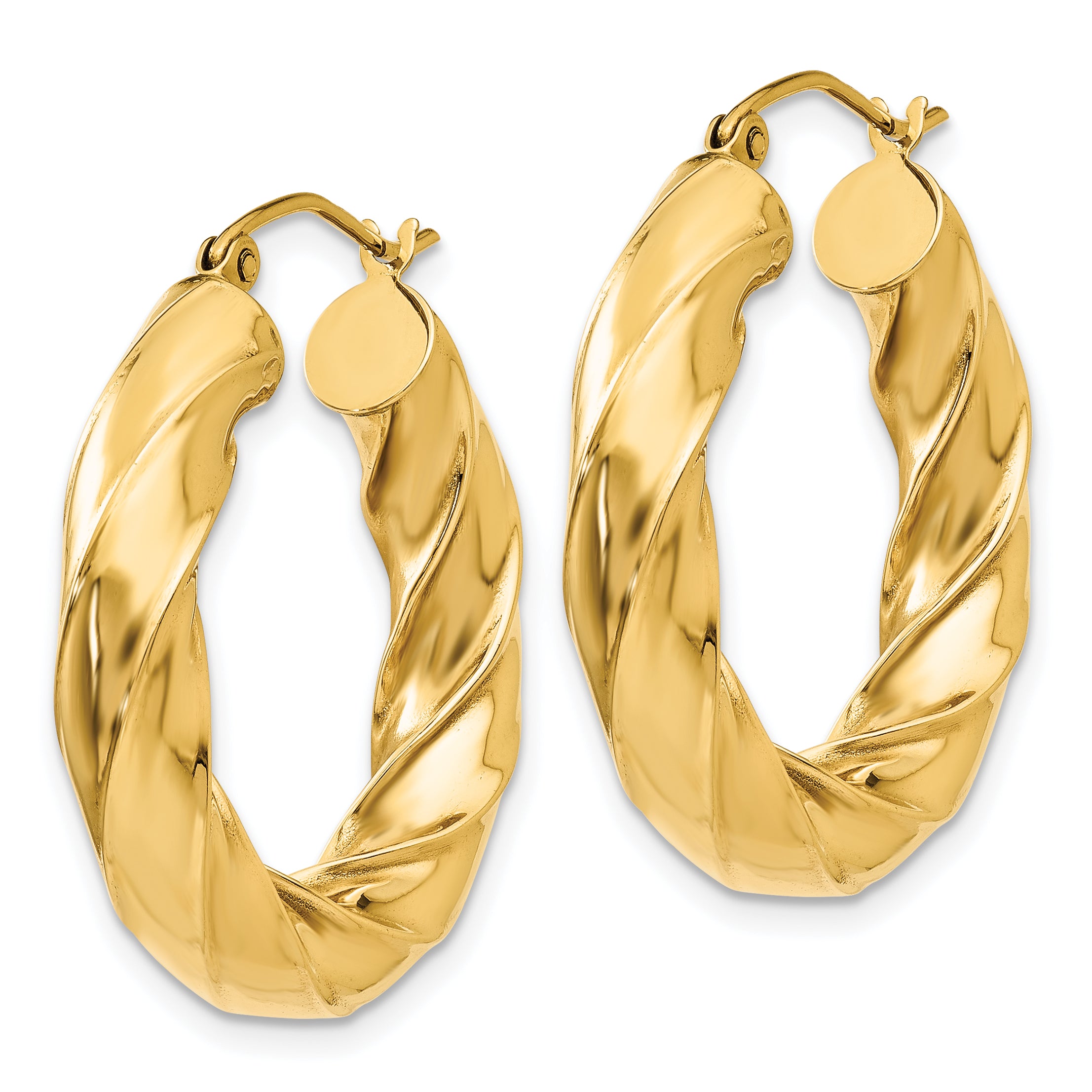 14k Polished 5.0mm Twisted Hoop Earrings Secondary image