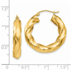 14k Polished 5.0mm Twisted Hoop Earrings