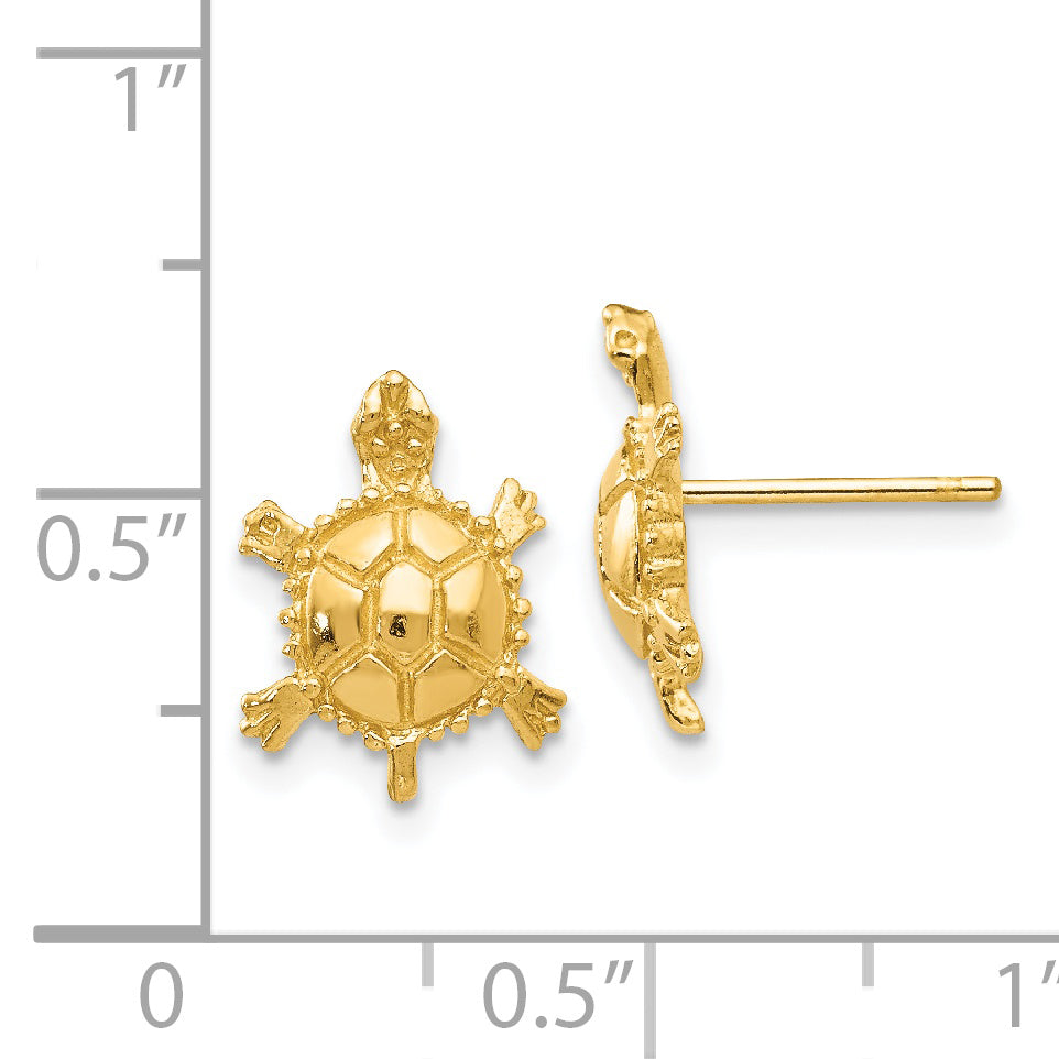 14k Turtle Post Earrings