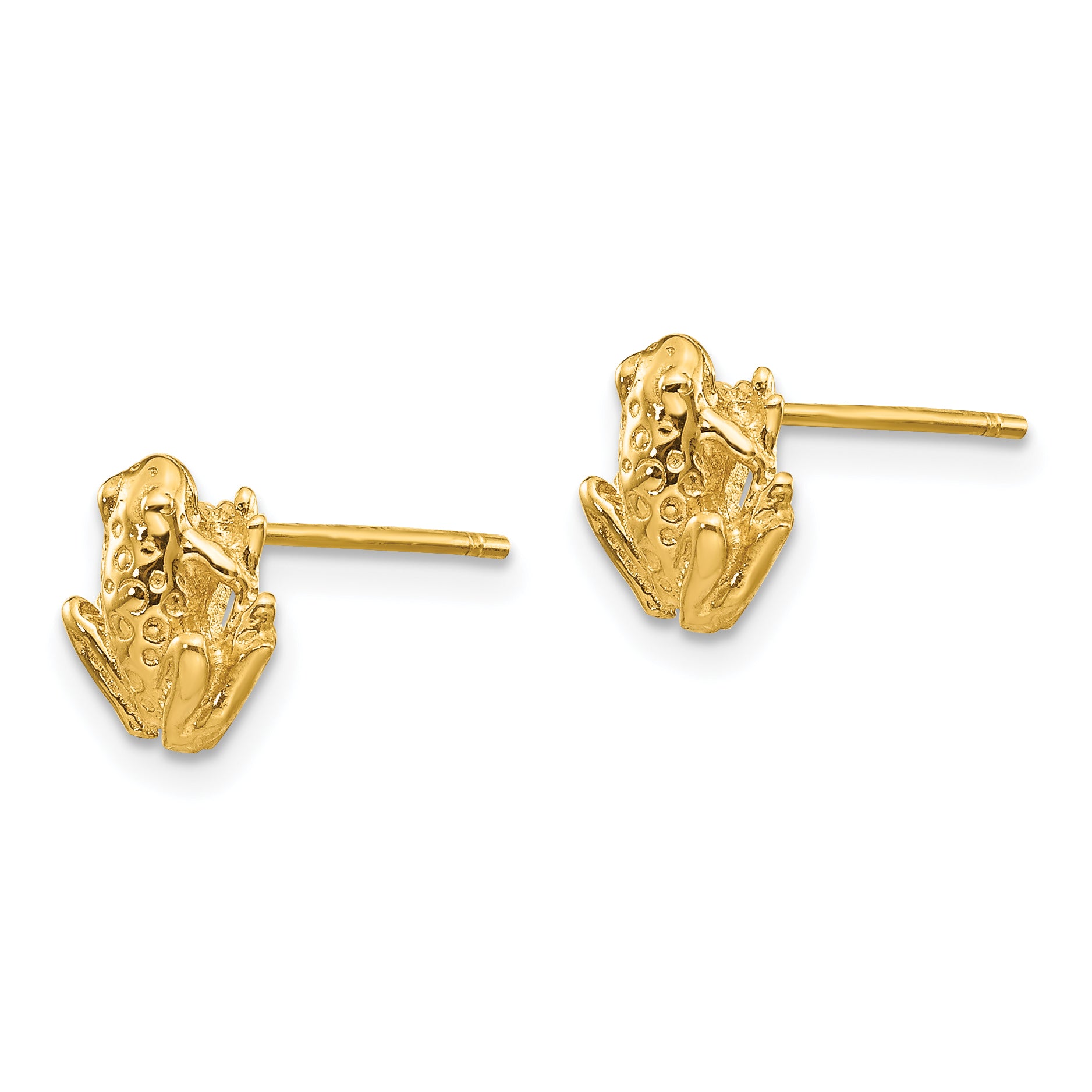 14k Mini Frog Post Earrings Secondary image