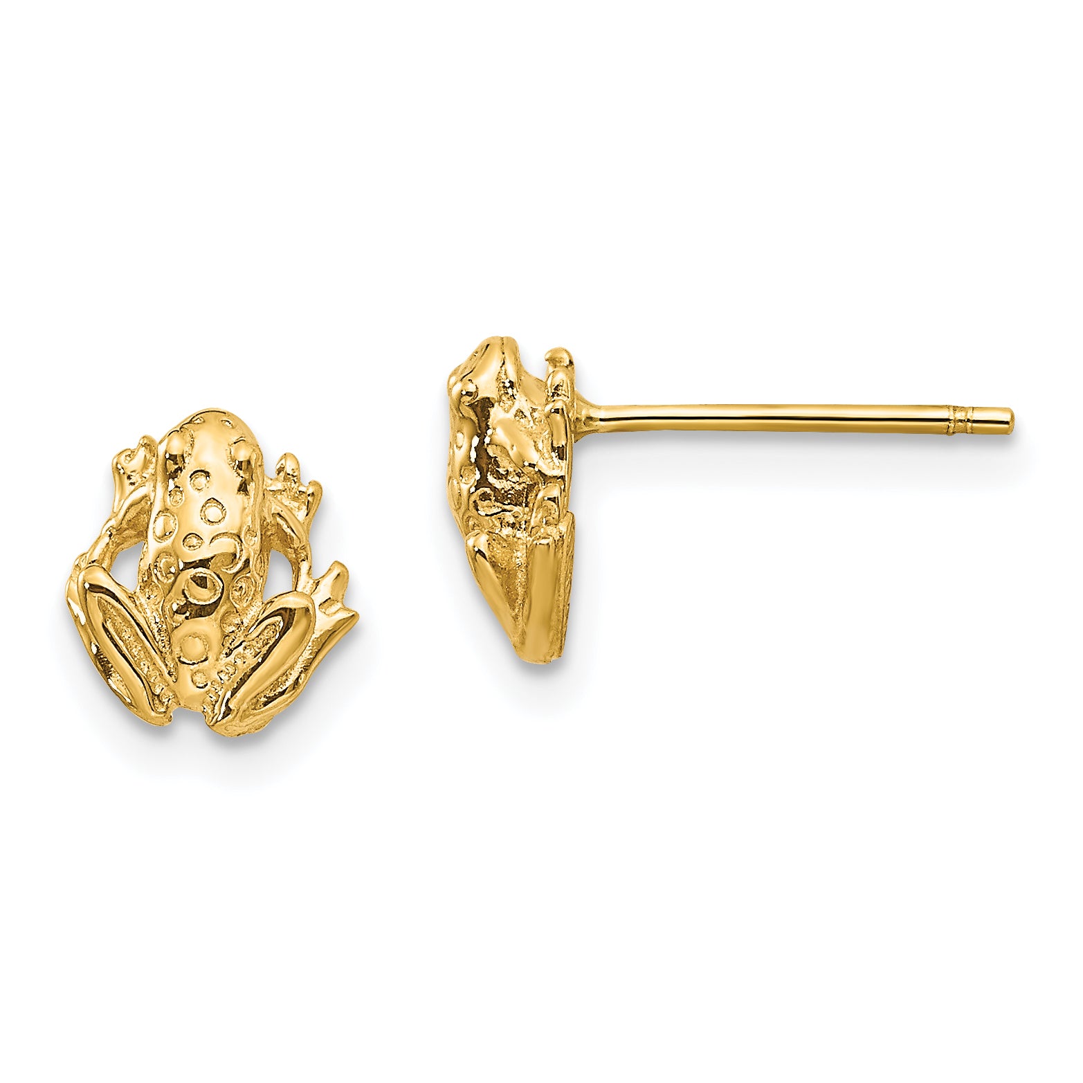 14k Mini Frog Post Earrings Main image