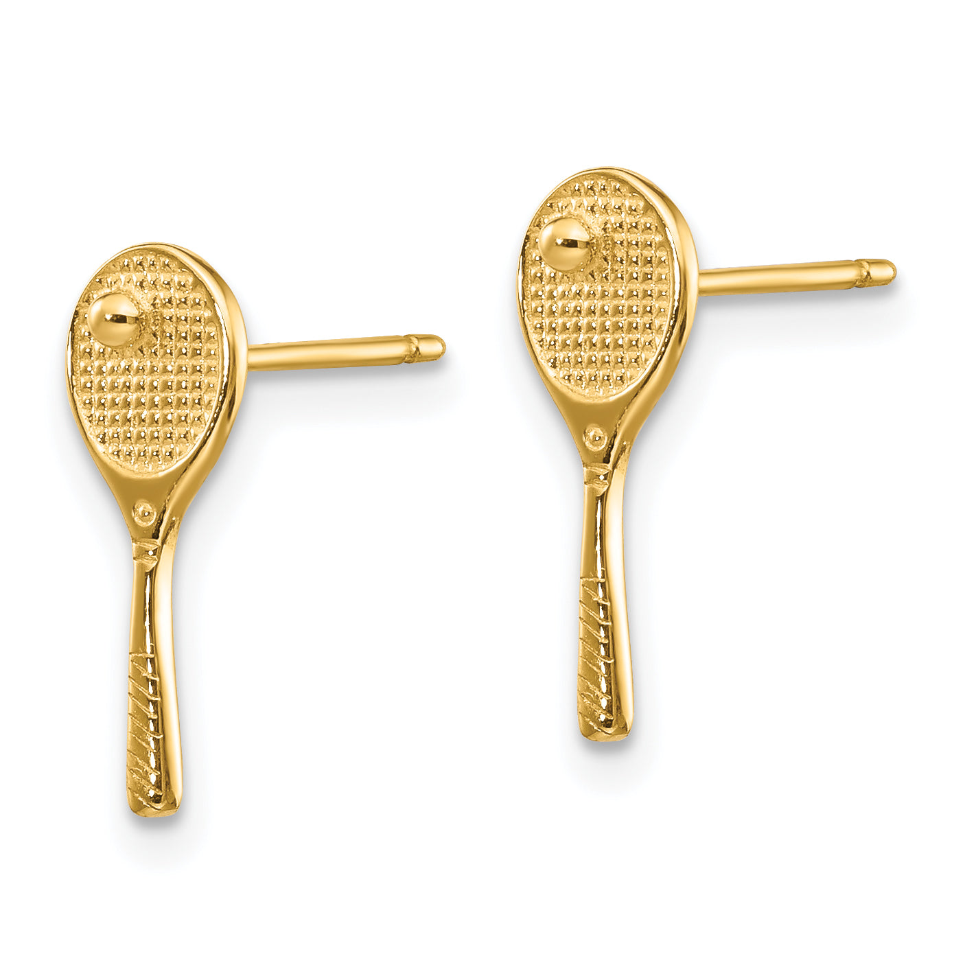 14k Mini Tennis Racquet w/Ball Post Earrings Secondary image