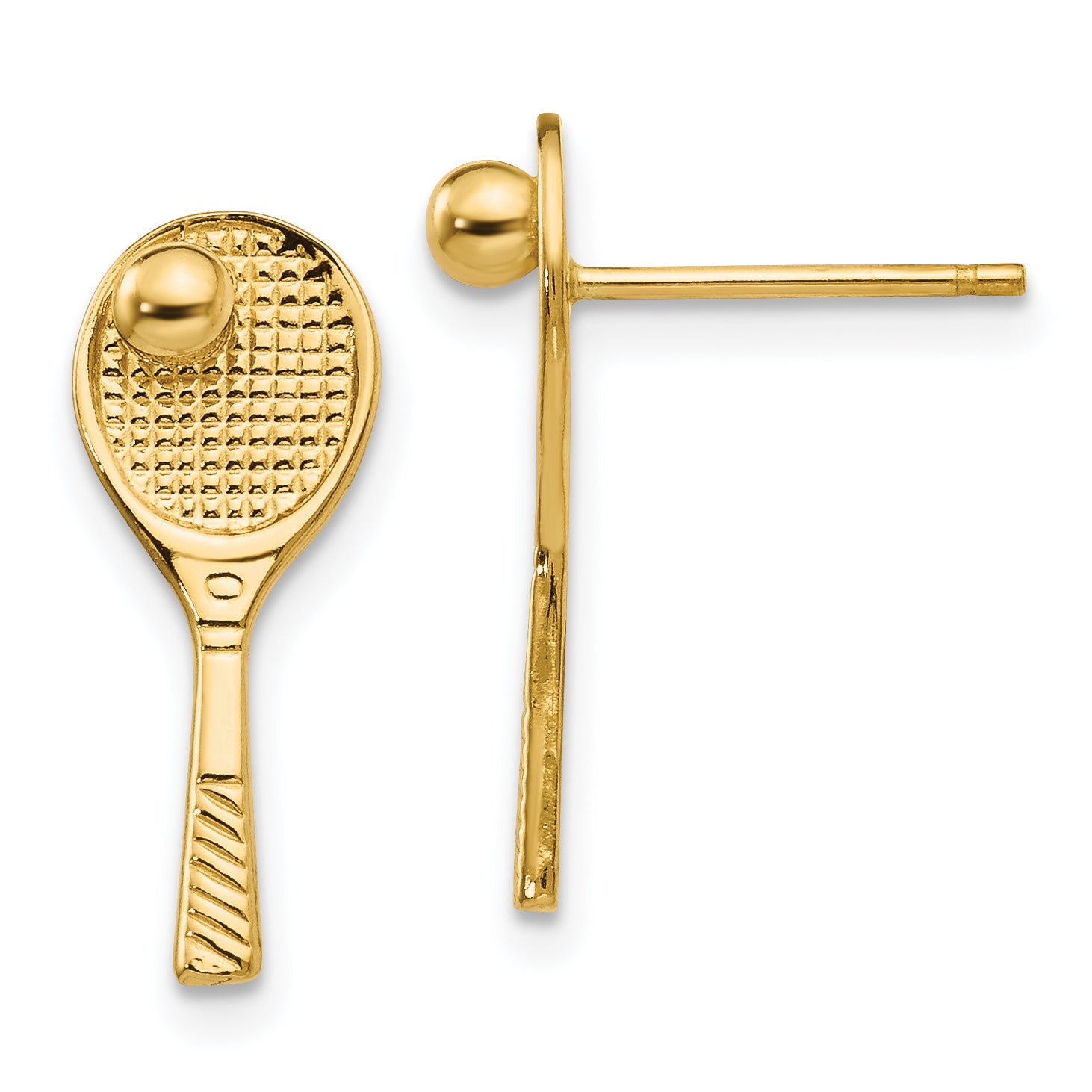 14k Tennis Racquet w/Ball Post Earrings Main image