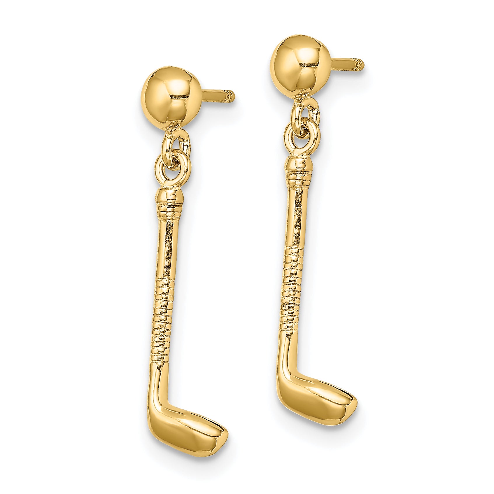 14k Golf Club Dangle Earrings Secondary image