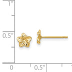14k Plumeria Flower Post Earrings