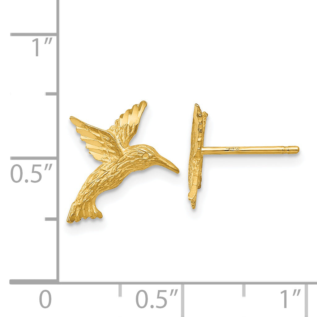 14K Hummingbird Earrings