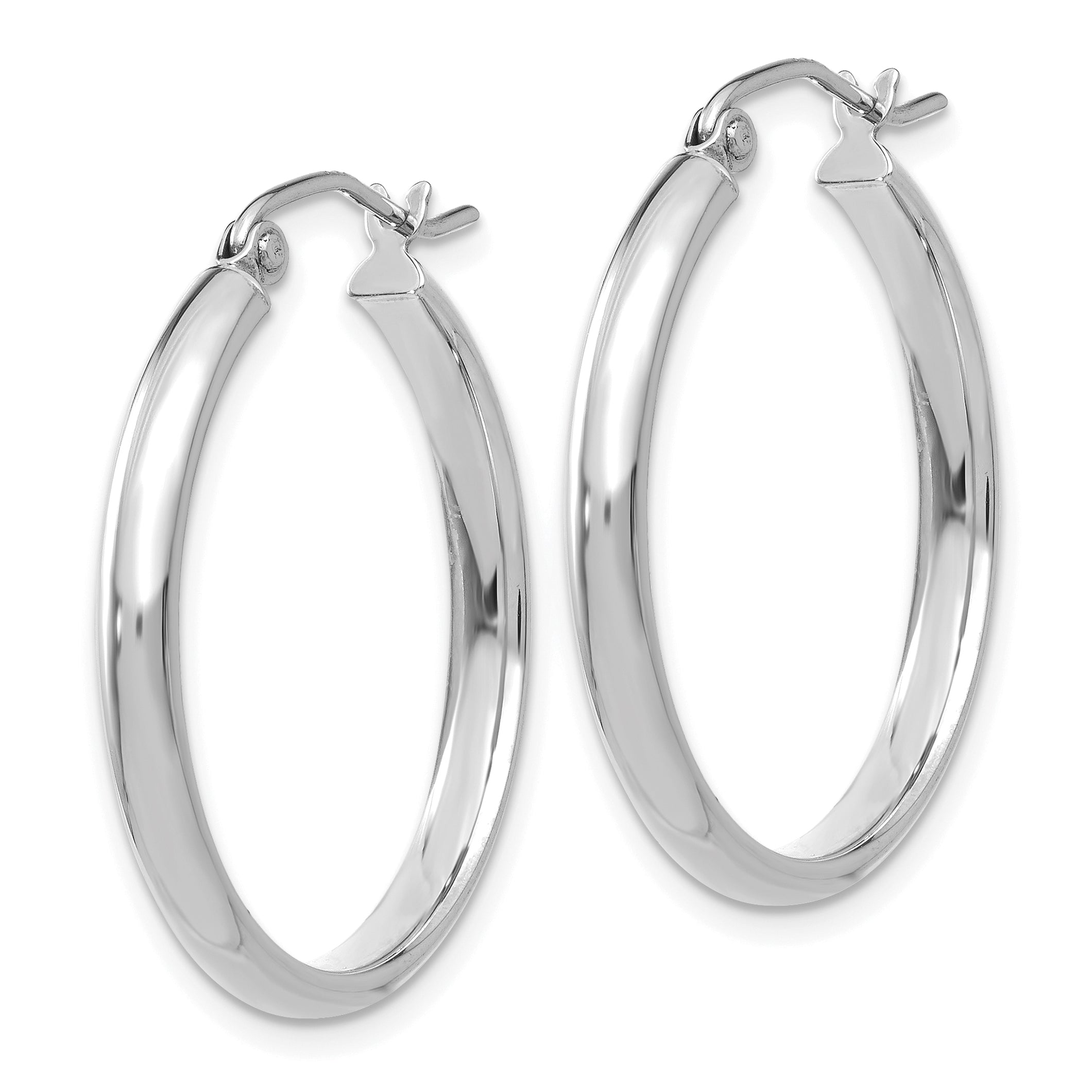 14k White Gold Polished Hoop Earring Secondary image
