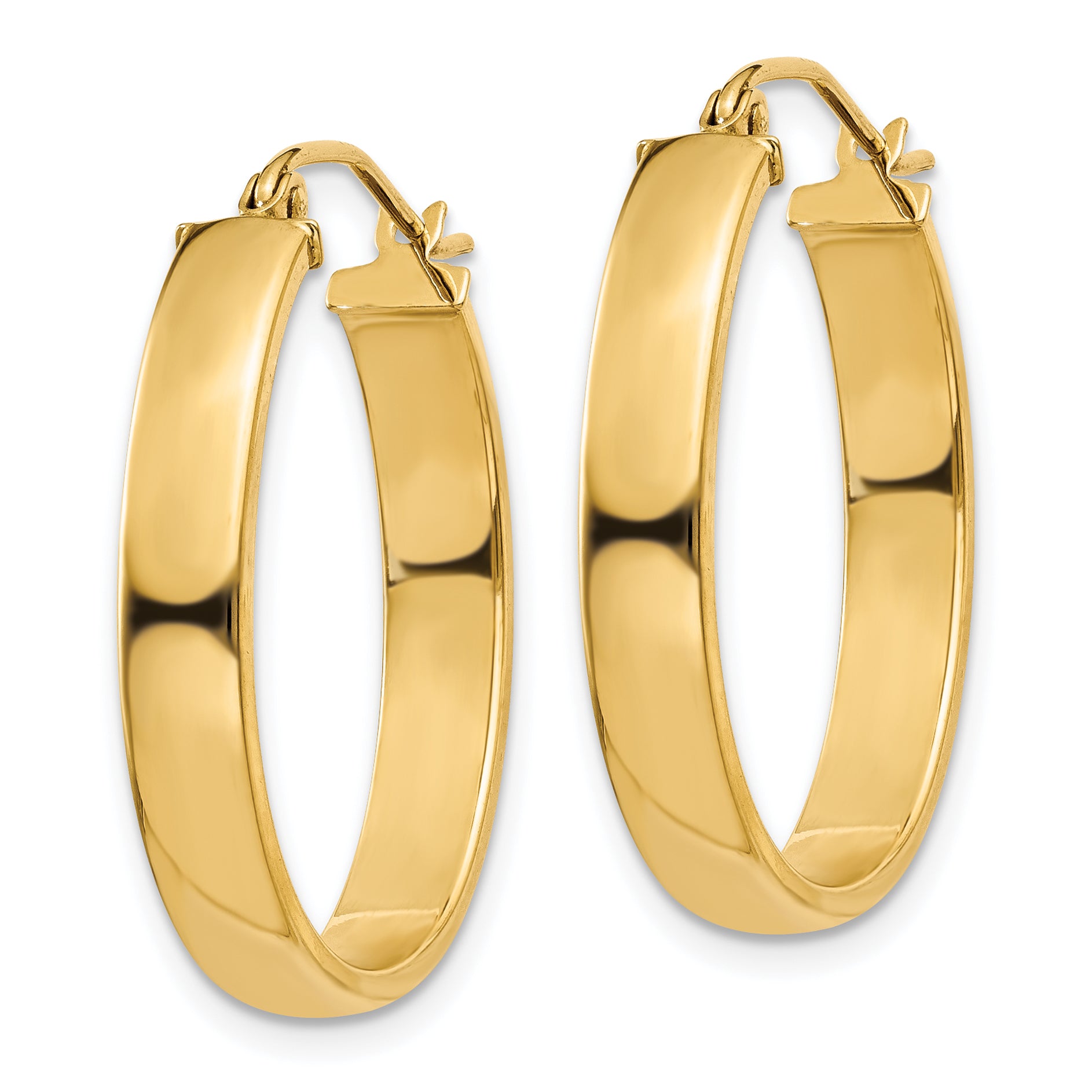 14k Lightweight Oval Hoop Earrings Secondary image