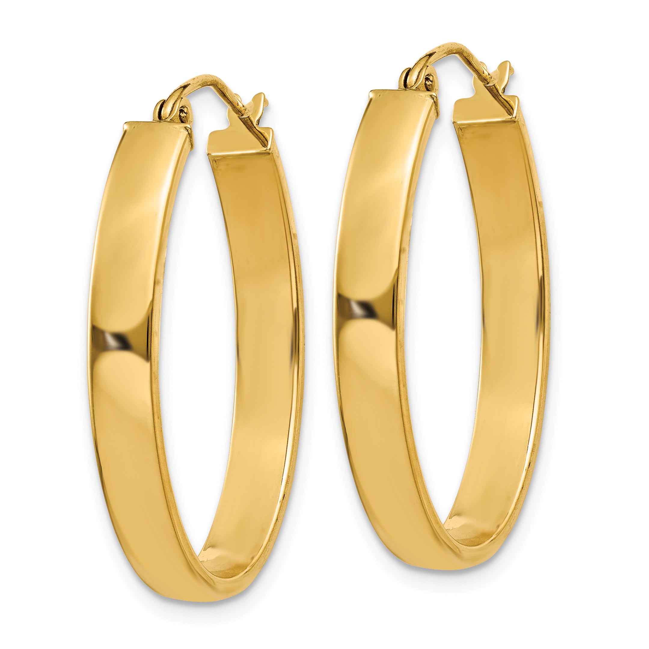 14k Lightweight Oval Hoop Earrings Secondary image