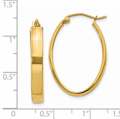 14k Lightweight Oval Hoop Earrings