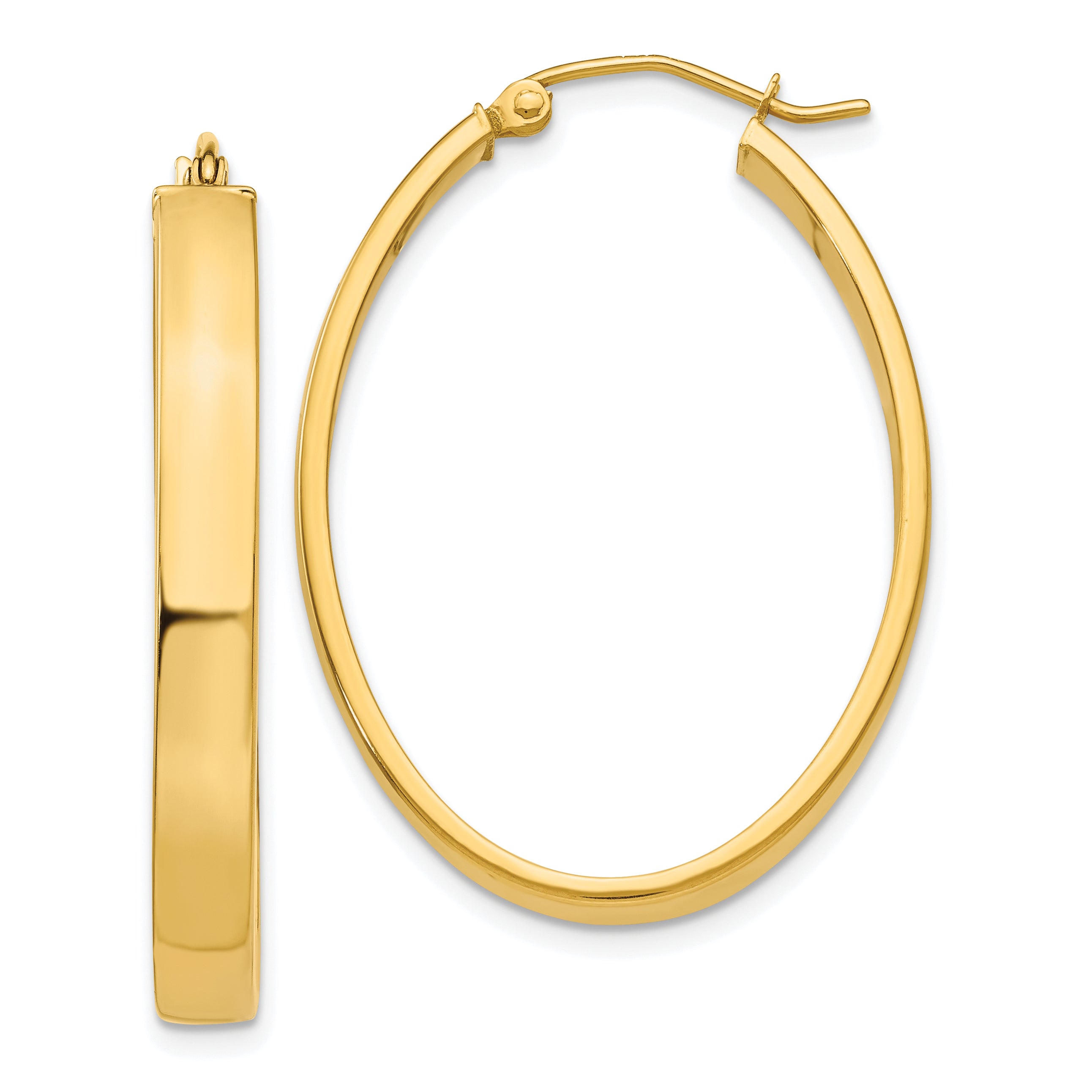 14k Lightweight Oval Hoop Earrings Main image