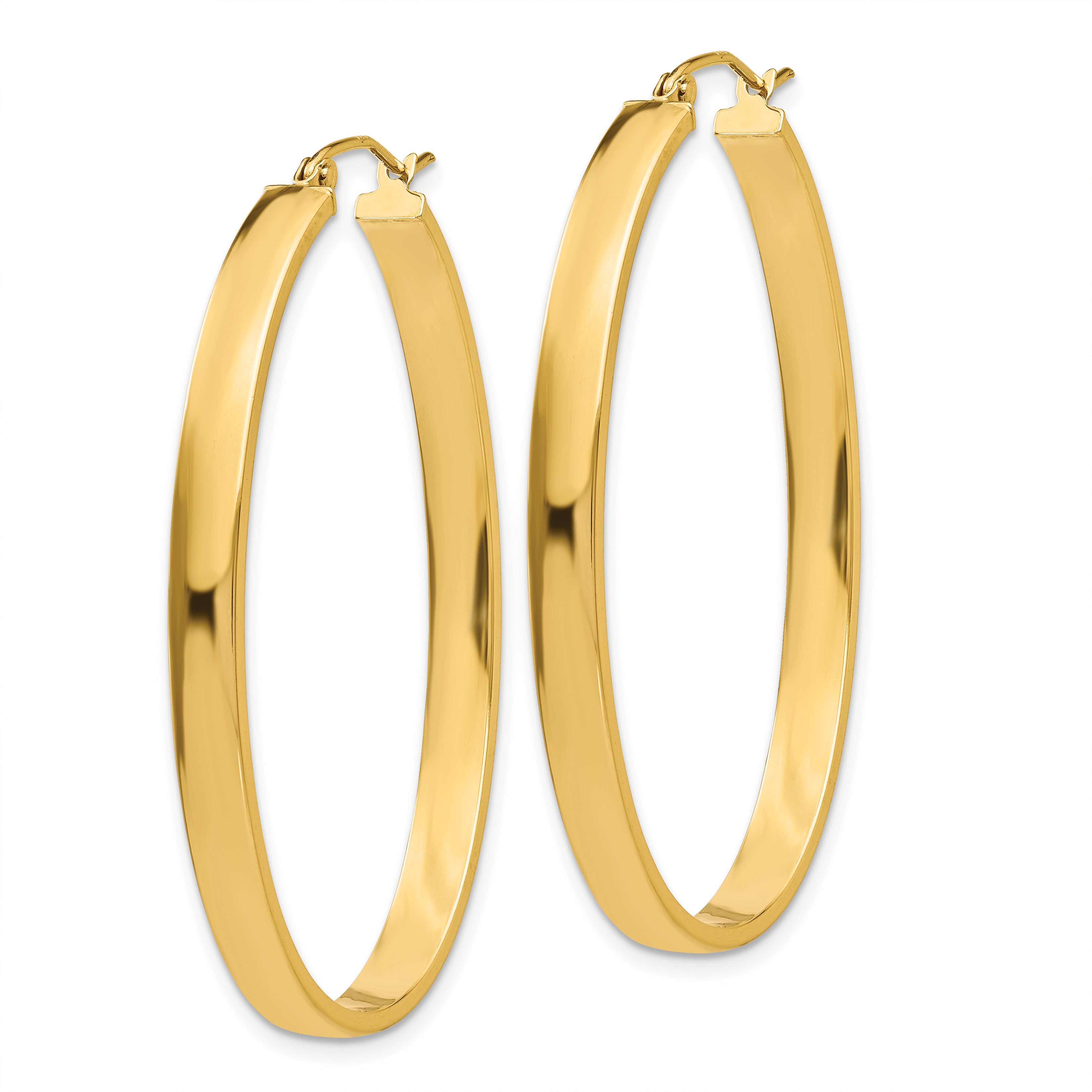 14k Lightweight Oval Hoop Earrings Secondary image