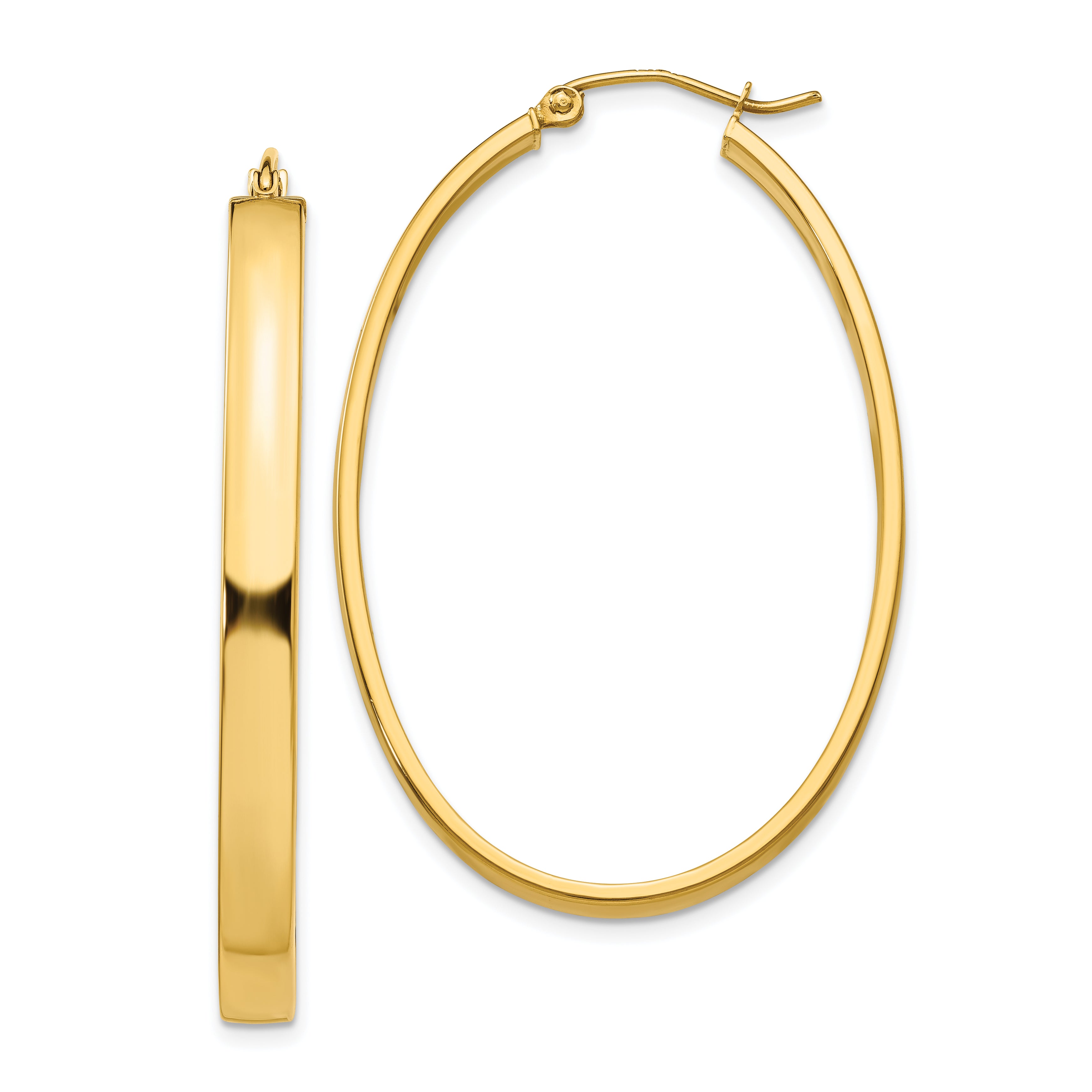 14k Lightweight Oval Hoop Earrings Main image
