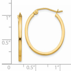 14k Lightweight Fancy Oval Hoop Earrings