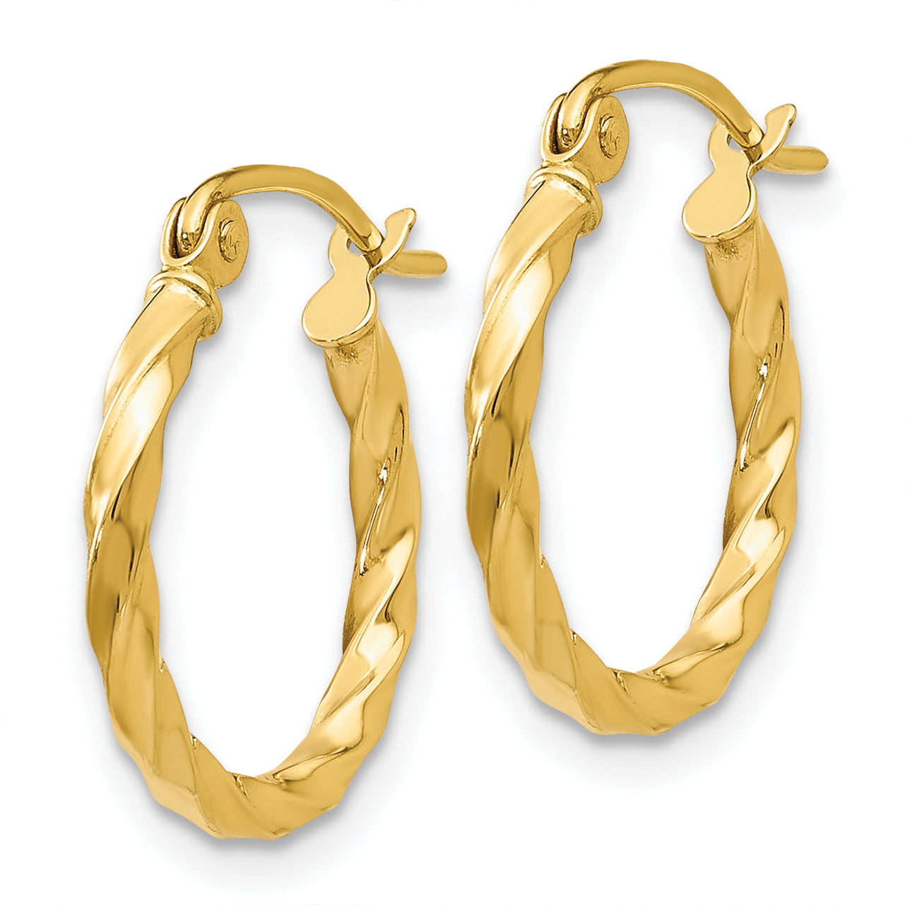 14k Twist Polished Hoop Earring Secondary image