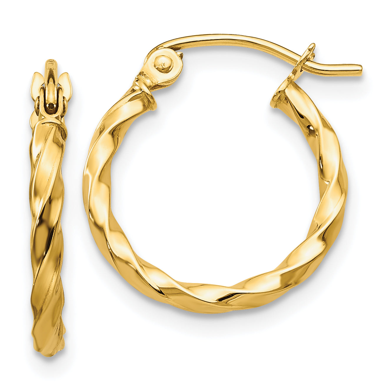 14k Twist Polished Hoop Earring Main image