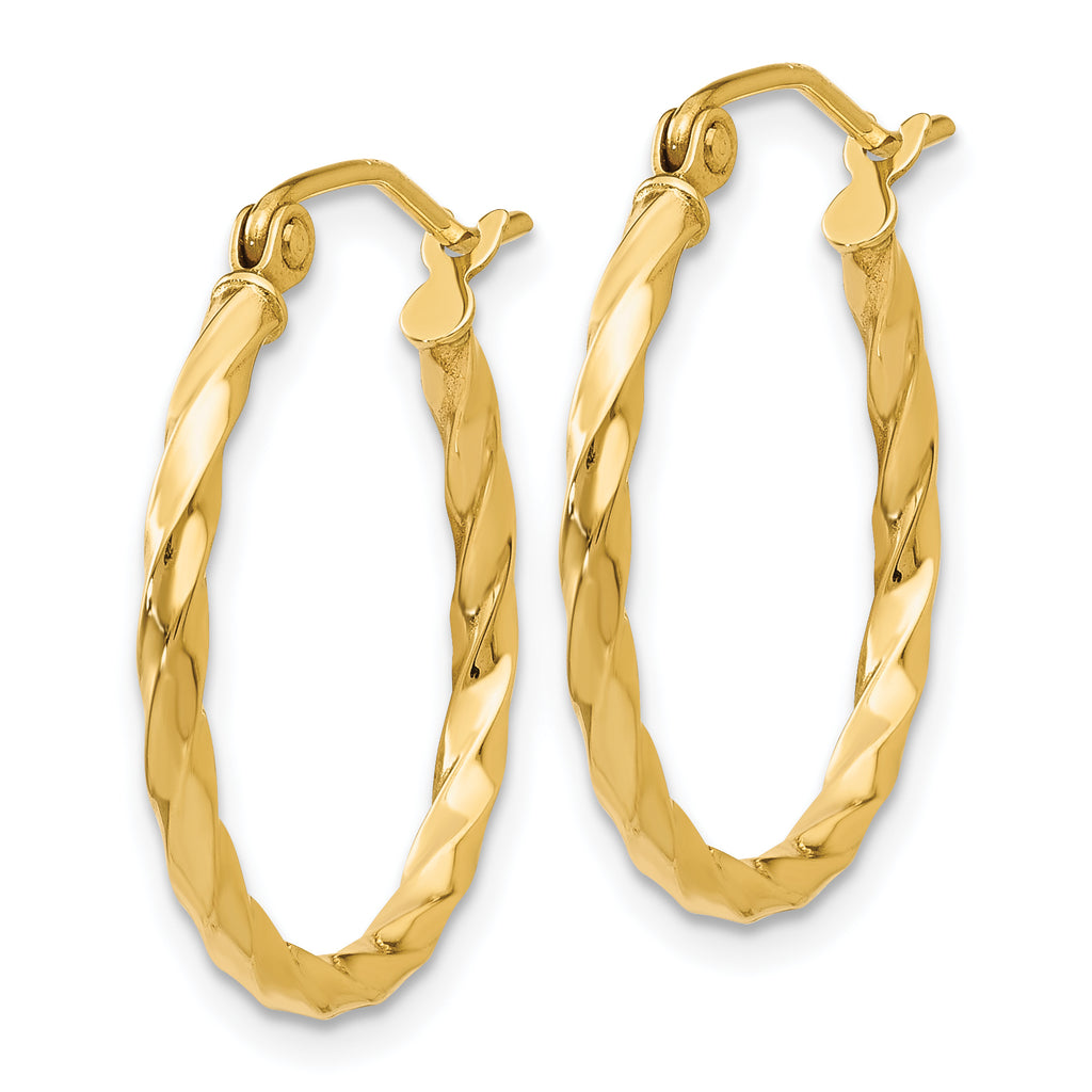 Twist Hoop Earrings in 14K Yellow Gold