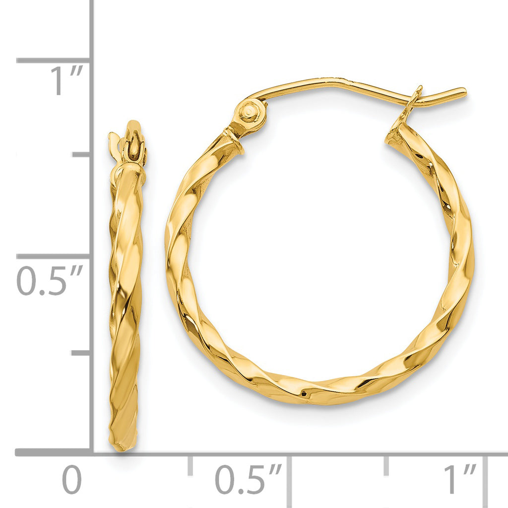 Twist Hoop Earrings in 14K Yellow Gold